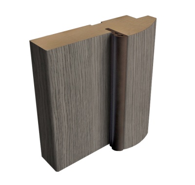 Деталь короба полукруглого Эко- шпон 80х30 Кедр серый