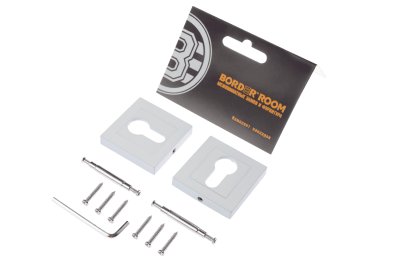 Накладка на цилиндр BORDER на квадратной розетке белая