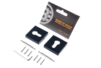 Накладка на цилиндр BORDER на квадратной розетке черная