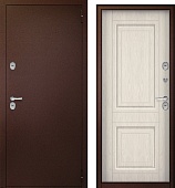 Тульские двери Б35 Термо SIP(медь,  МДФ 12мм лиственница беленая,2петли,1,2мм, хром) (2050*860, R, правая)