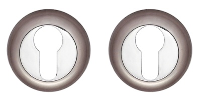 Накладка на цилиндр на круглой розетке Итарос Премиум Плюс белый никель