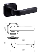 Ручка раздельная K.TRD62 TOROID BL-24 (квадрат, черный)