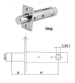 Задвижка дверная APECS  67 мм ХРОМ (...)