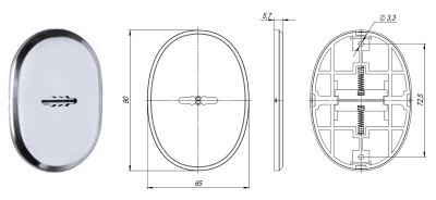 Декоративная накладка ESC 477 (90х65) СP сувальдная