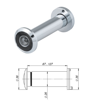 Глазок VIEWER 5 DVZ 70x125/25 CP