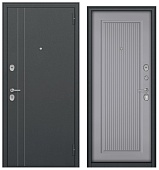 ФЭМЕЛИ ЭКО, РЛ-2, МДФ гриджио E-197, 2 замка (2050*860, правая, Ночная задвижка, серый муар, хром)