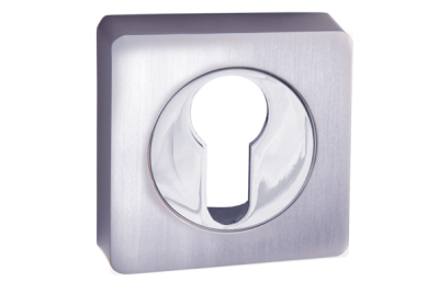 Накладка квадр. на цилиндр РЕНЦ, хром матовый - хром блестящий