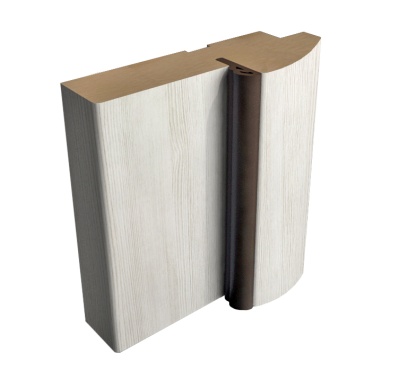 Деталь короба полукруглого Эко- шпон 80х30 Белый кипарис