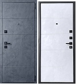 Тульские двери  Б65 ЛОФТ,черн.муар,МДФ Бетон графит/МДФ бетон снежный,два контура, черн фурн (2050*960, правая)