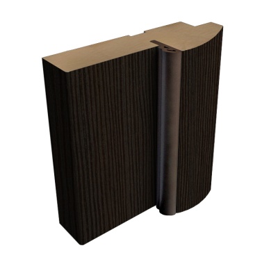 Деталь короба полукруглого Эко- шпон 80х30 Кипарис темный